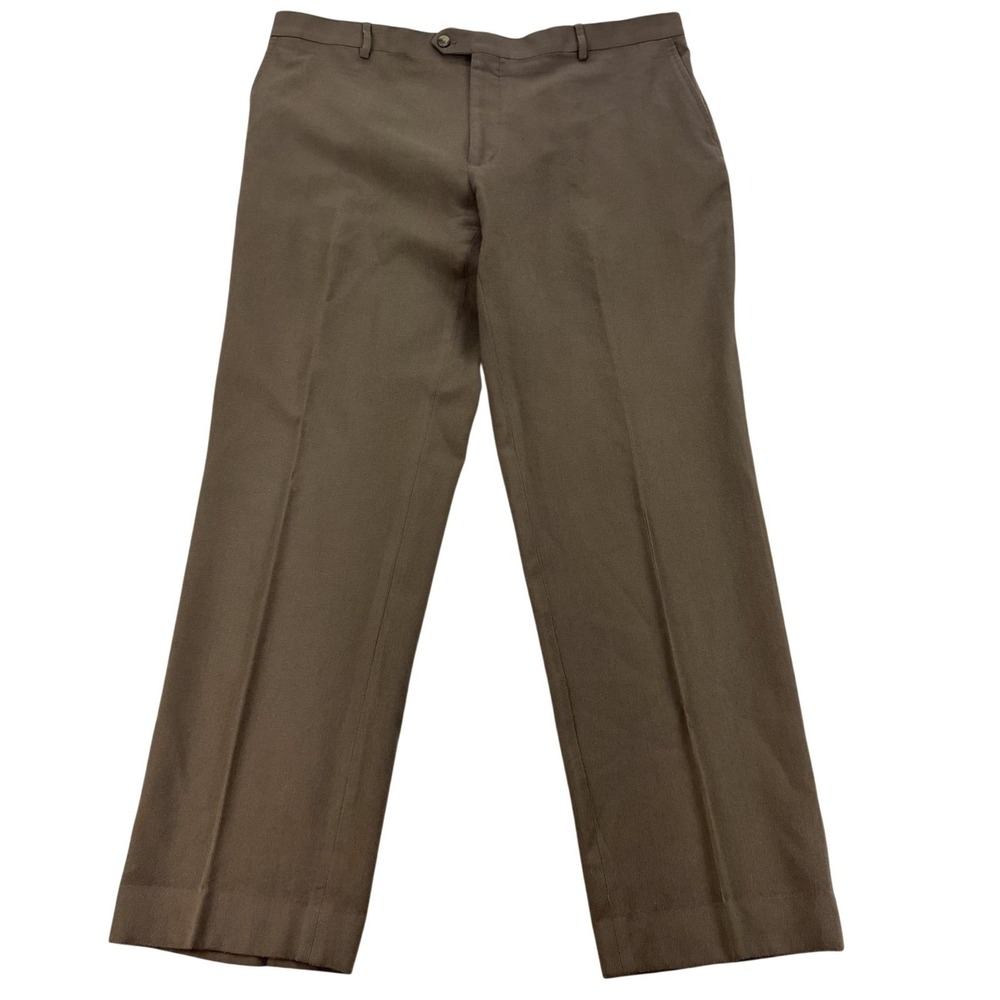 Joseph & Feiss Dress Pants Mens 42x30 Brown Wool Flannel Classic Office‎ Autumn